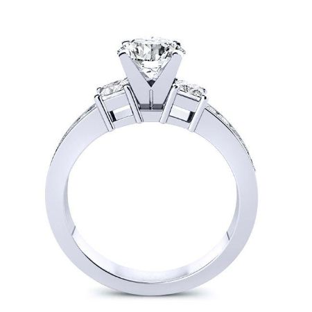 Yellow Bell Diamond Matching Band Only (engagement Ring Not Included) For Ring With Round Center whitegold