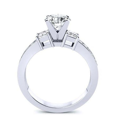 Yellow Bell Diamond Matching Band Only (engagement Ring Not Included) For Ring With Round Center whitegold