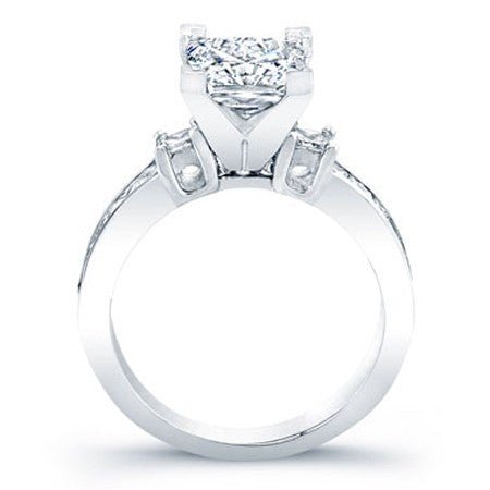 Yellow Bell Moissanite Matching Band Only (engagement Ring Not Included) For Ring With Princess Center whitegold