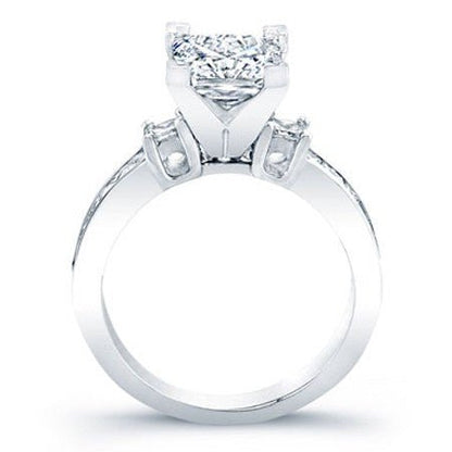 Yellow Bell Moissanite Matching Band Only (engagement Ring Not Included) For Ring With Princess Center whitegold