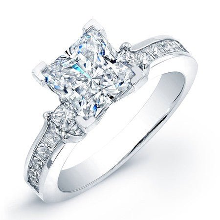 Yellow Bell Moissanite Matching Band Only (engagement Ring Not Included) For Ring With Princess Center whitegold