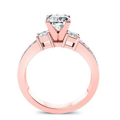 Yellowbell Cushion Moissanite Bridal Set rosegold