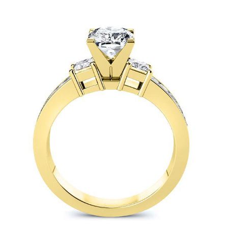 Yellowbell Cushion Moissanite Bridal Set yellowgold