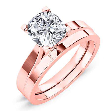 Zahara Cushion Moissanite Bridal Set rosegold