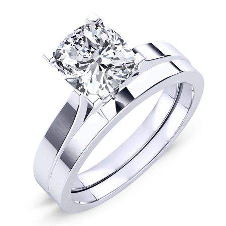 Zahara Cushion Moissanite Bridal Set whitegold