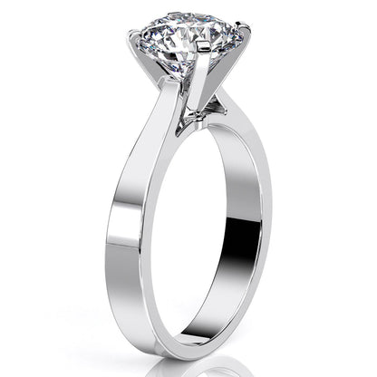 Zahara Round Moissanite Engagement Ring whitegold