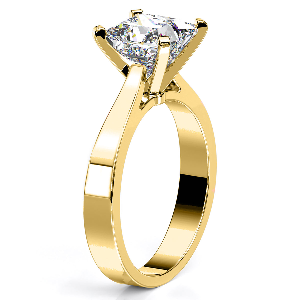Zahara Princess Moissanite Engagement Ring yellowgold