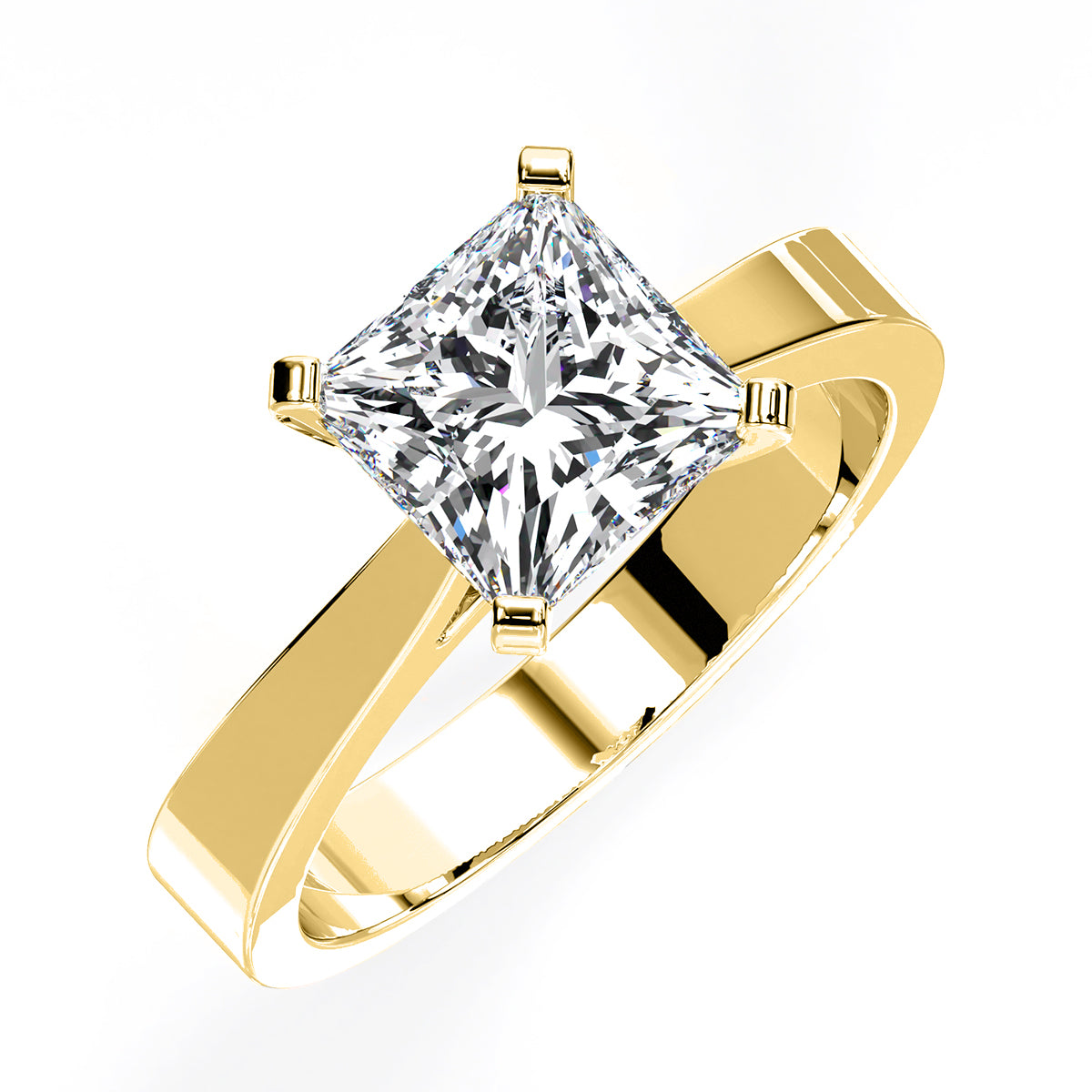 Zahara Princess Moissanite Engagement Ring yellowgold