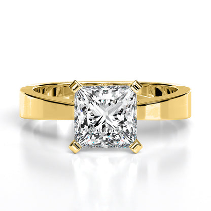Zahara Princess Moissanite Engagement Ring yellowgold