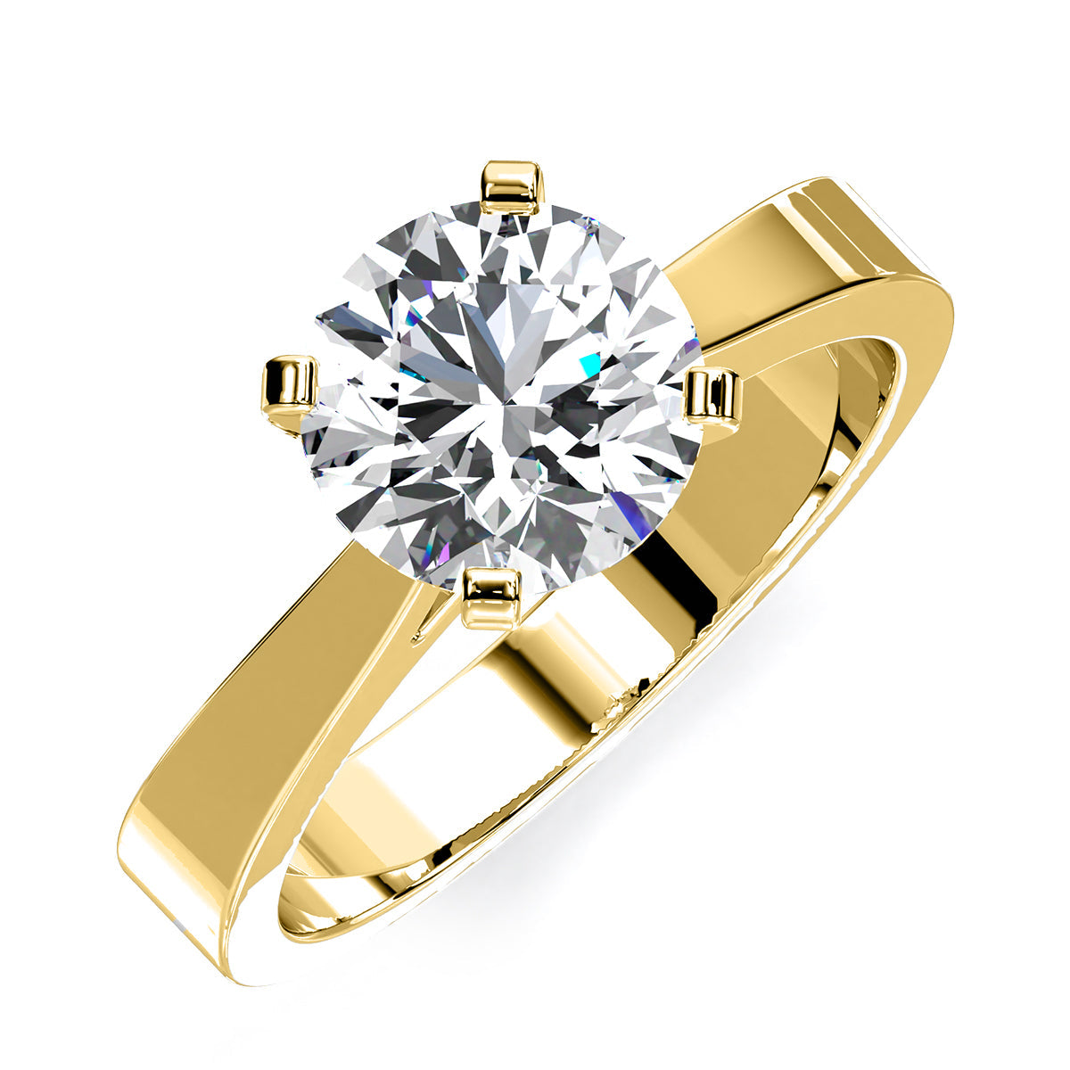 Zahara Round Moissanite Engagement Ring yellowgold