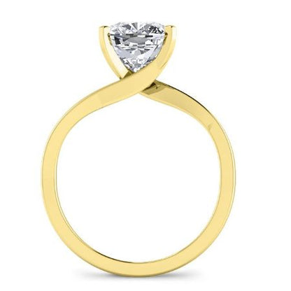 Zinnia Cushion Moissanite Bridal Set yellowgold