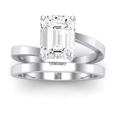 Zinnia Emerald Moissanite Bridal Set whitegold