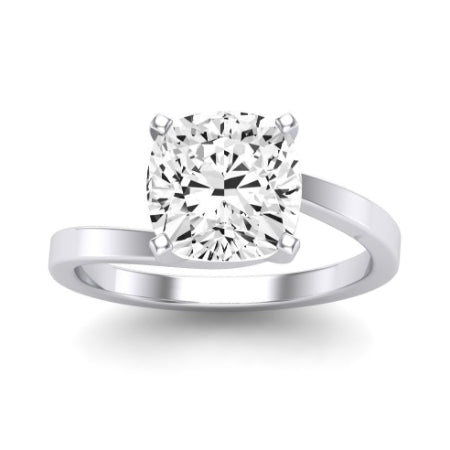 Zinnia Moissanite Matching Band Only ( Engagement Ring Not Included) For Ring With Cushion Center whitegold