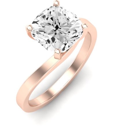 Zinnia Moissanite Matching Band Only ( Engagement Ring Not Included) For Ring With Cushion Center rosegold