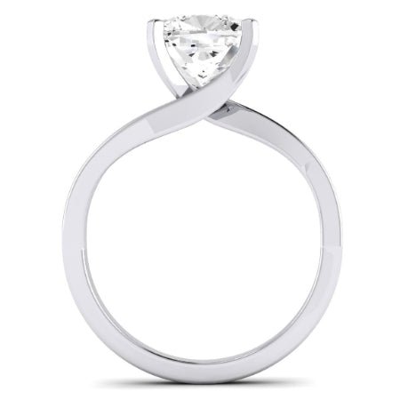 Zinnia Moissanite Matching Band Only ( Engagement Ring Not Included) For Ring With Cushion Center whitegold