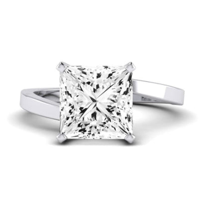 Zinnia Moissanite Matching Band Only ( Engagement Ring Not Included) For Ring With Princess Center whitegold