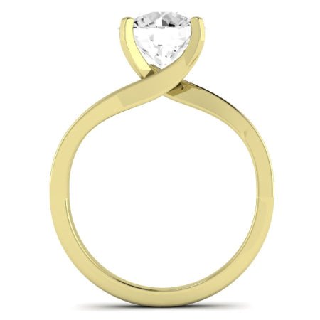 Zinnia Moissanite Matching Band Only ( Engagement Ring Not Included) For Ring With Round Center yellowgold