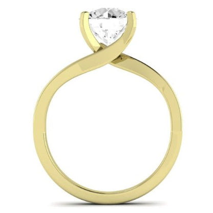 Zinnia Moissanite Matching Band Only ( Engagement Ring Not Included) For Ring With Round Center yellowgold