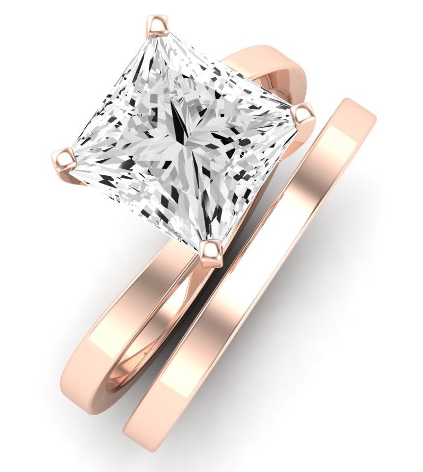 Zinnia Princess Moissanite Bridal Set rosegold