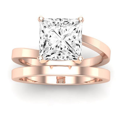 Zinnia Princess Moissanite Bridal Set rosegold