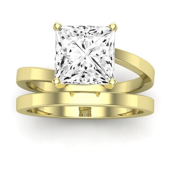 Zinnia Princess Moissanite Bridal Set yellowgold