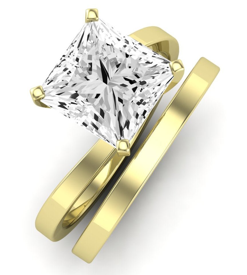 Zinnia Princess Moissanite Bridal Set yellowgold